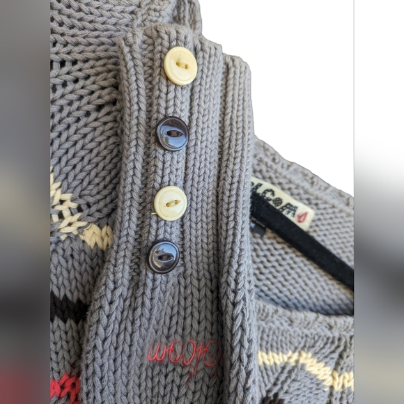 Volcom Brand Knit Sweater with Button Sleeves Super Soft Cotton Women's Size Med - Picture 5 of 15